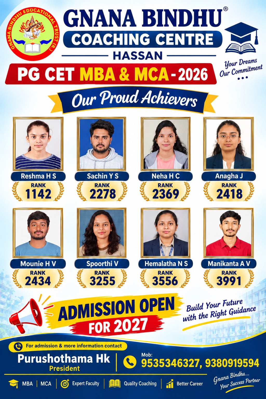 PG CET 2026 Achievers Sheet - Gnana Bindhu